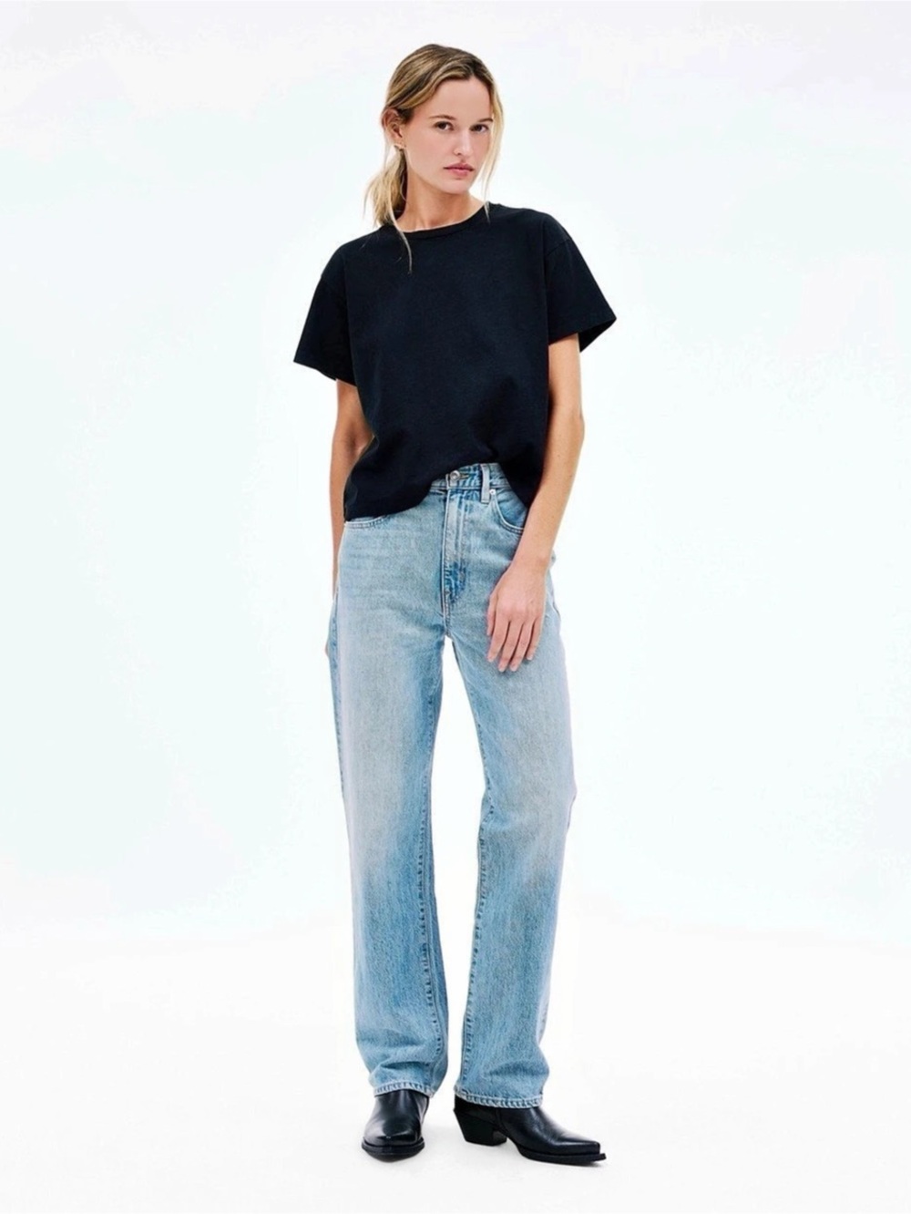 SLVRLAKE London Straight Leg Jeans in Heartache, Size 27